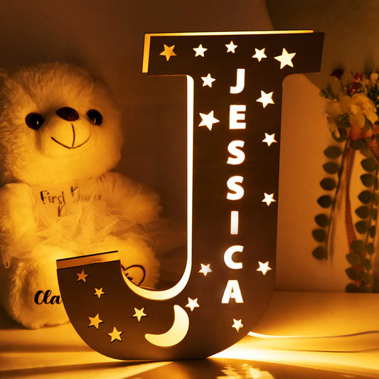 Personalized Wooden Letter Night Light Decoration