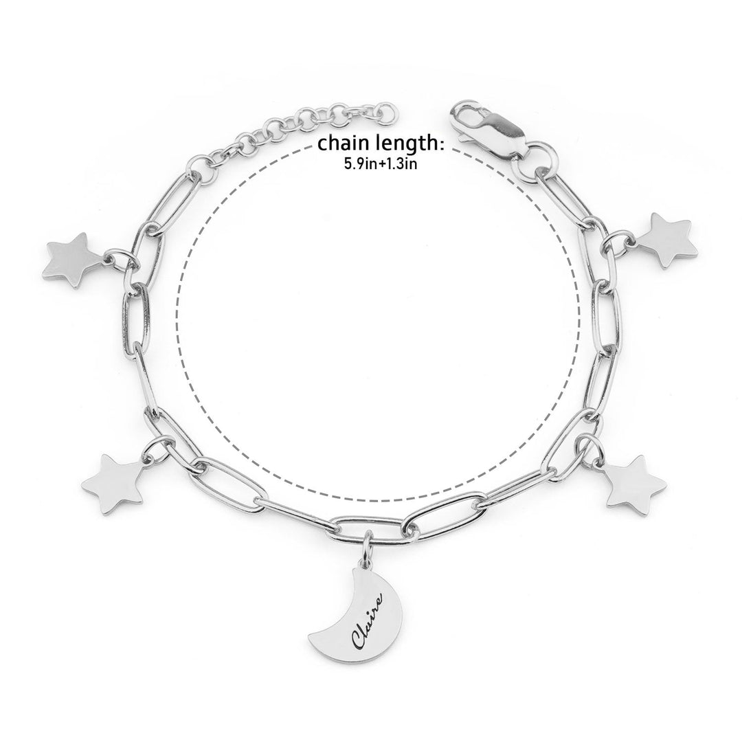 Kids Star and Moon Name Bracelet