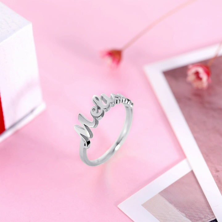 Sterling Silver Custom 4 Nameplate Rings