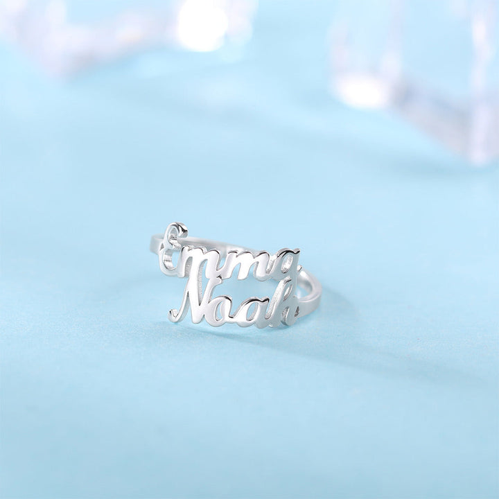 Sterling Silver Custom 4 Nameplate Rings