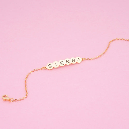 Custom Continuous Round Baby Name Bracelet
