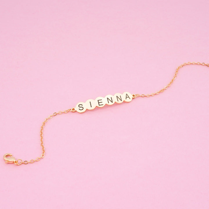 Custom Continuous Round Baby Name Bracelet