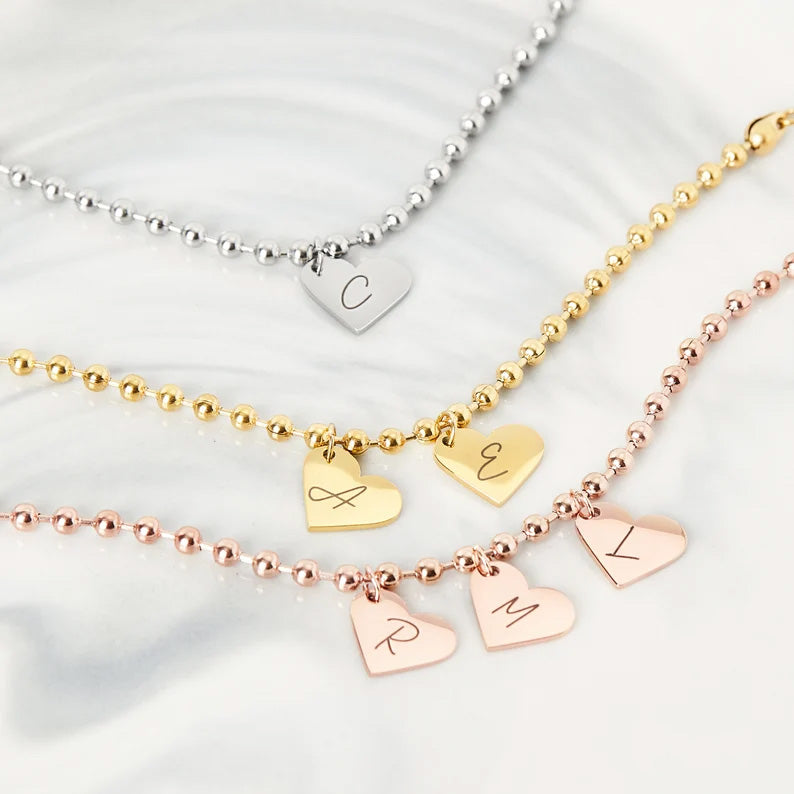 Personalized Baby Initial Heart Bracelet