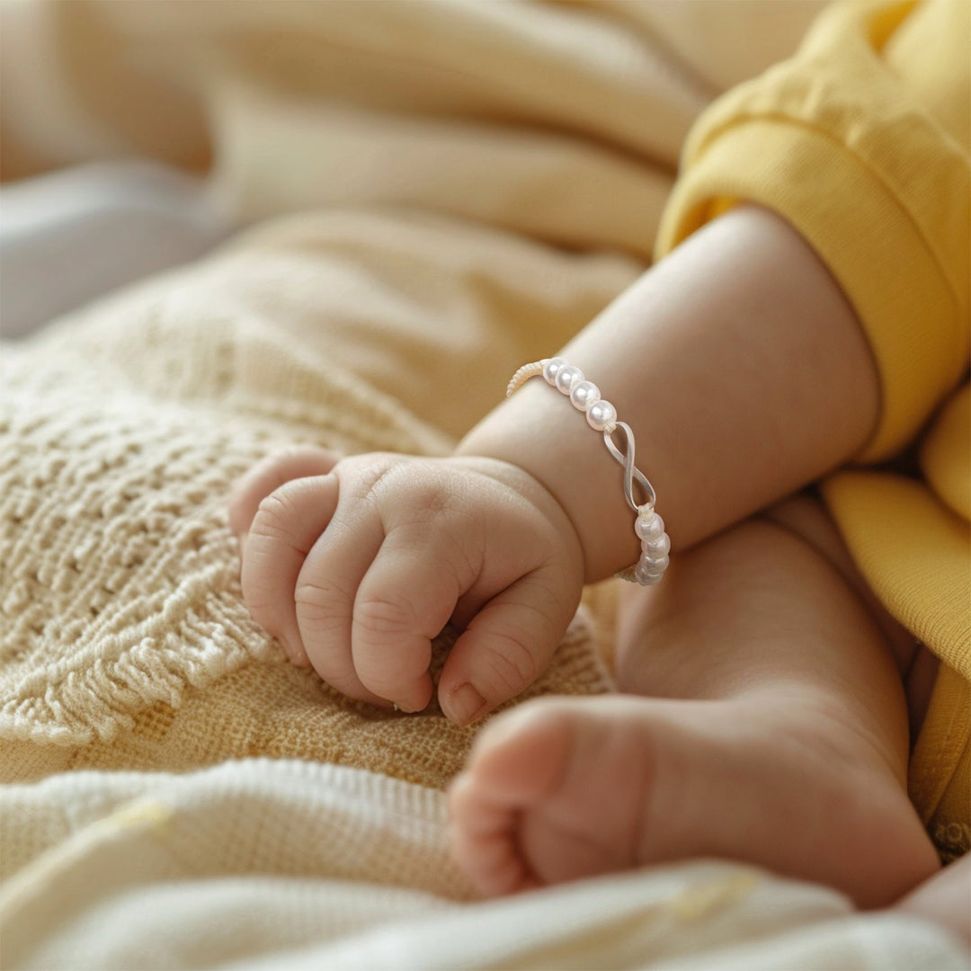 Custom Initial Handwoven Infinity Baby Bracelet
