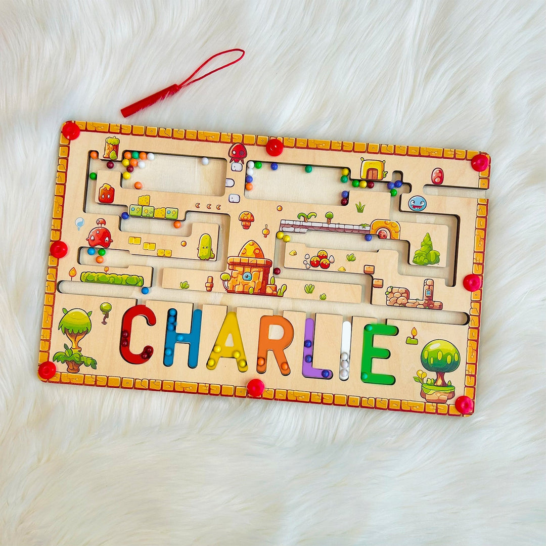 Custom Wooden Labyrinth Name Puzzle