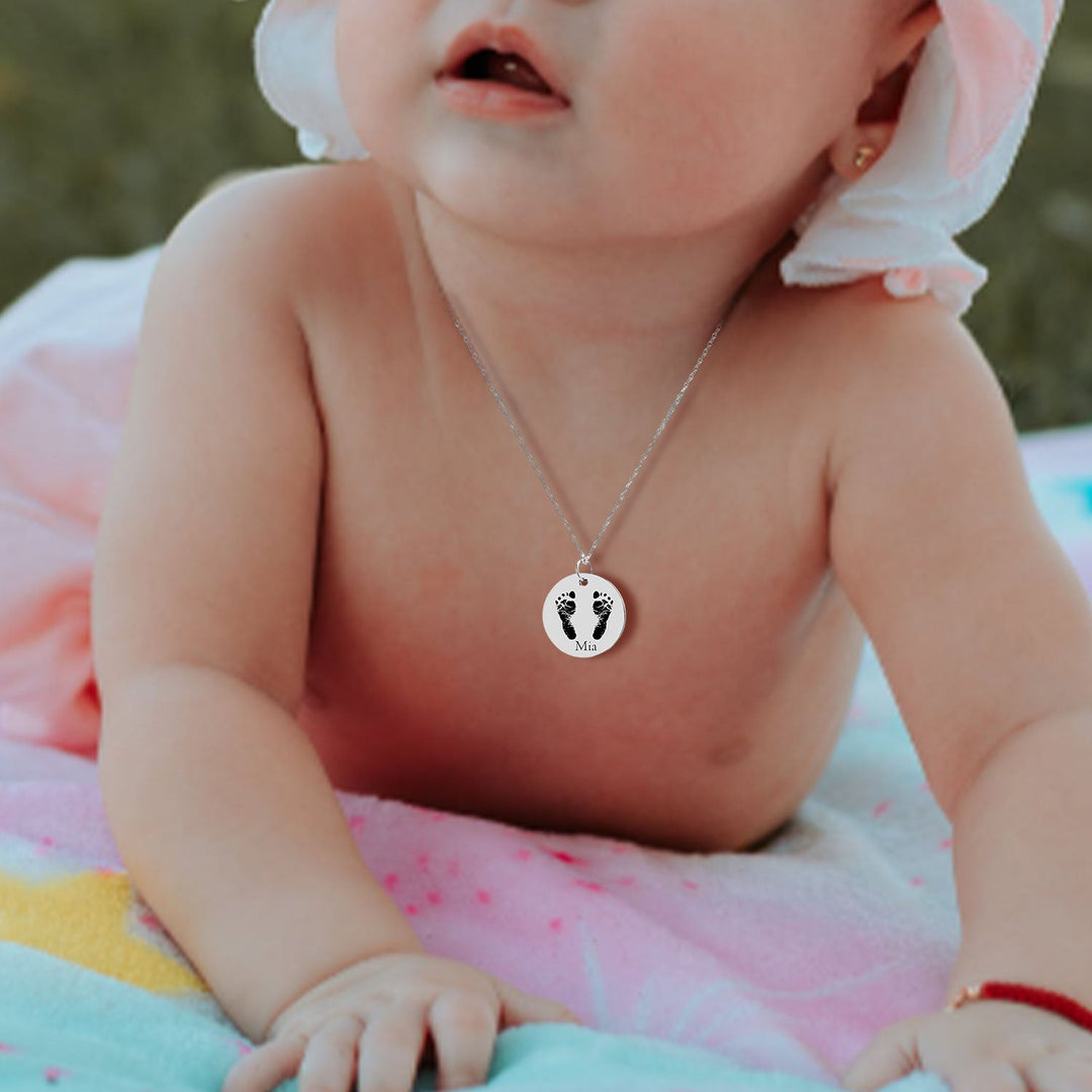 Baby Custom Name Hand And Foot Necklace