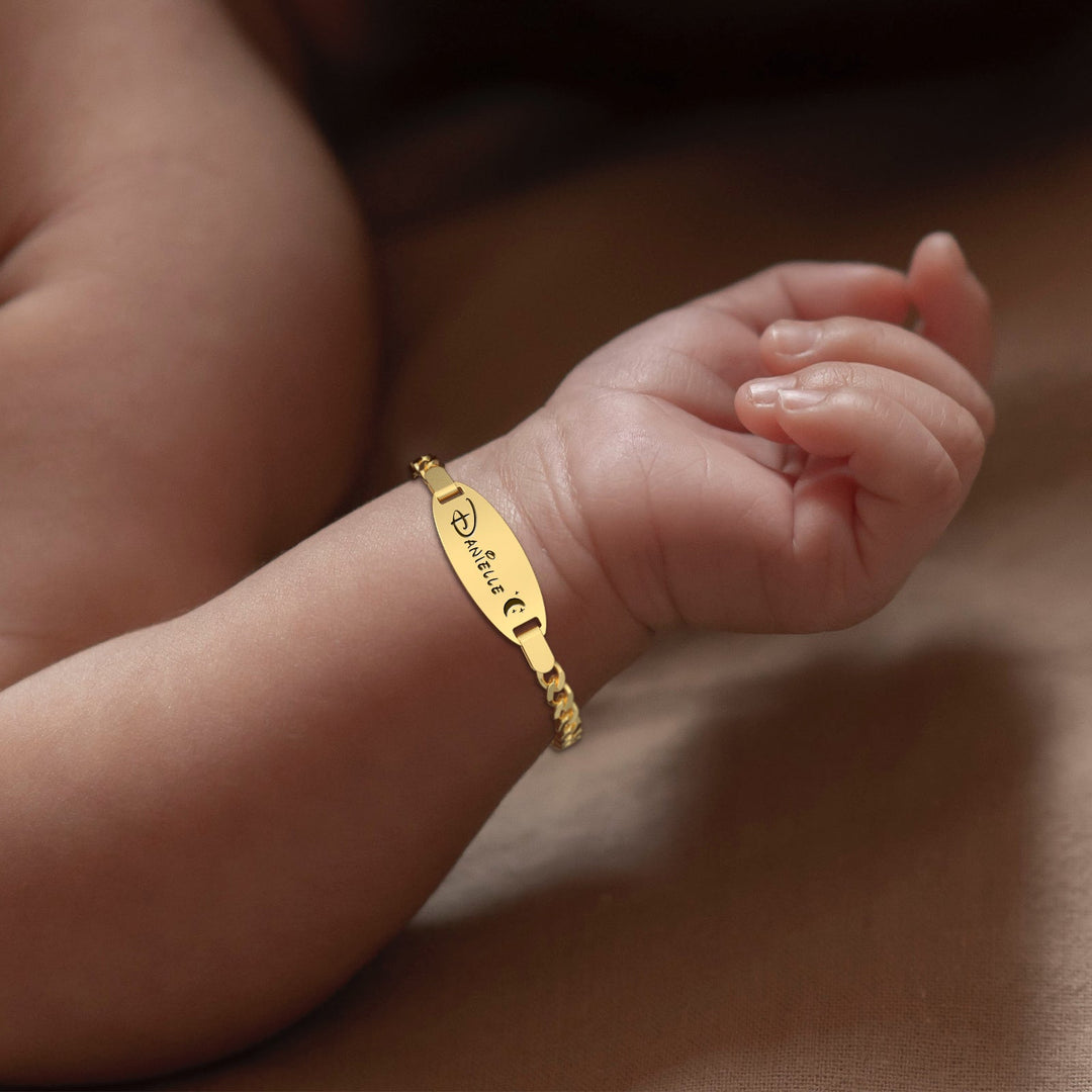 Oval Engravable Baby Bracelet