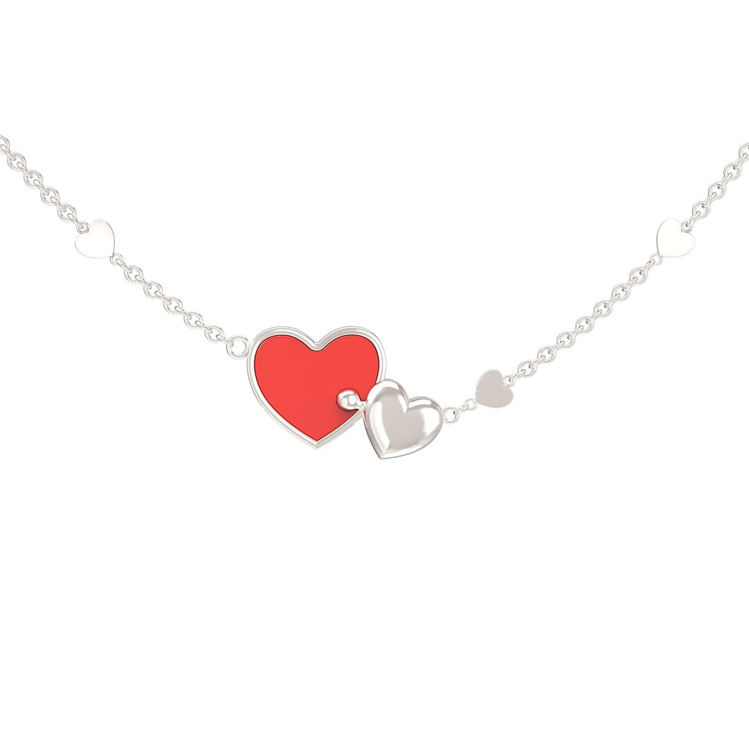 925 Sterling Silver Inseparable Hearts Personalized Name Necklace