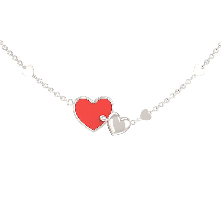 925 Sterling Silver Inseparable Hearts Personalized Name Necklace