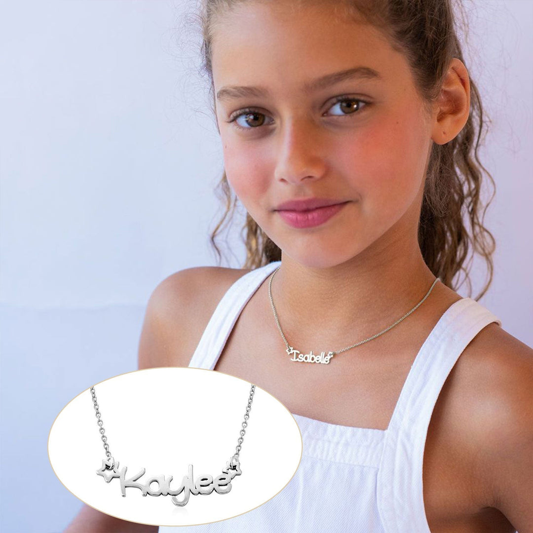 Star Childrens Name Necklace