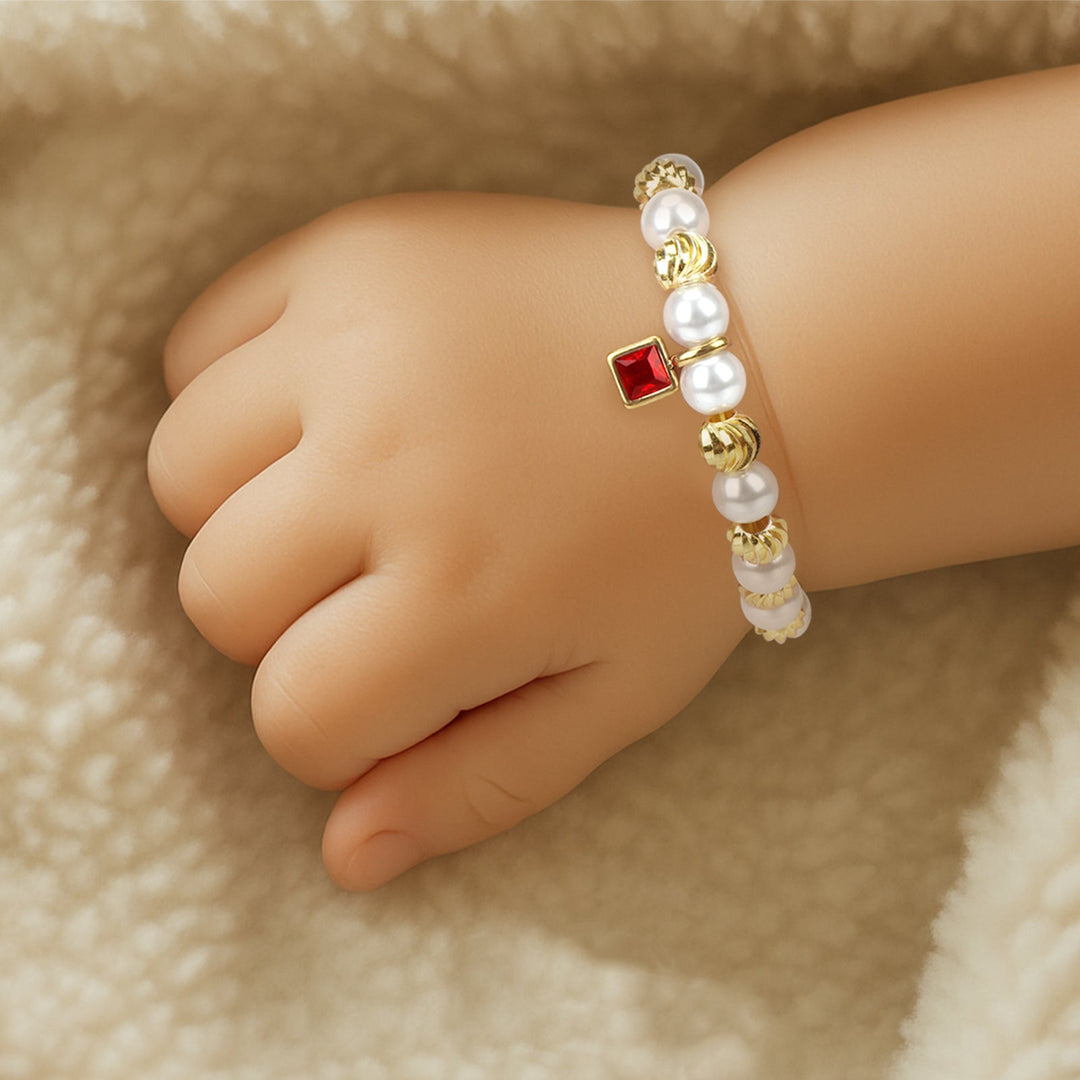 Personalised Baby Birthstone Pearl Bracelet