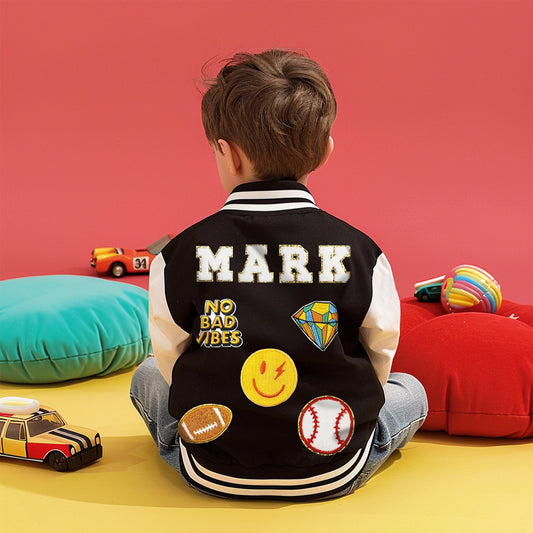 Personalized Child Name Patch Baseball Jacket