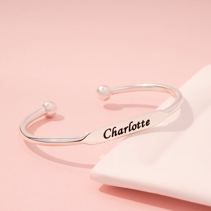 Personalized Sterling Silver Children's Bangle Bracelet