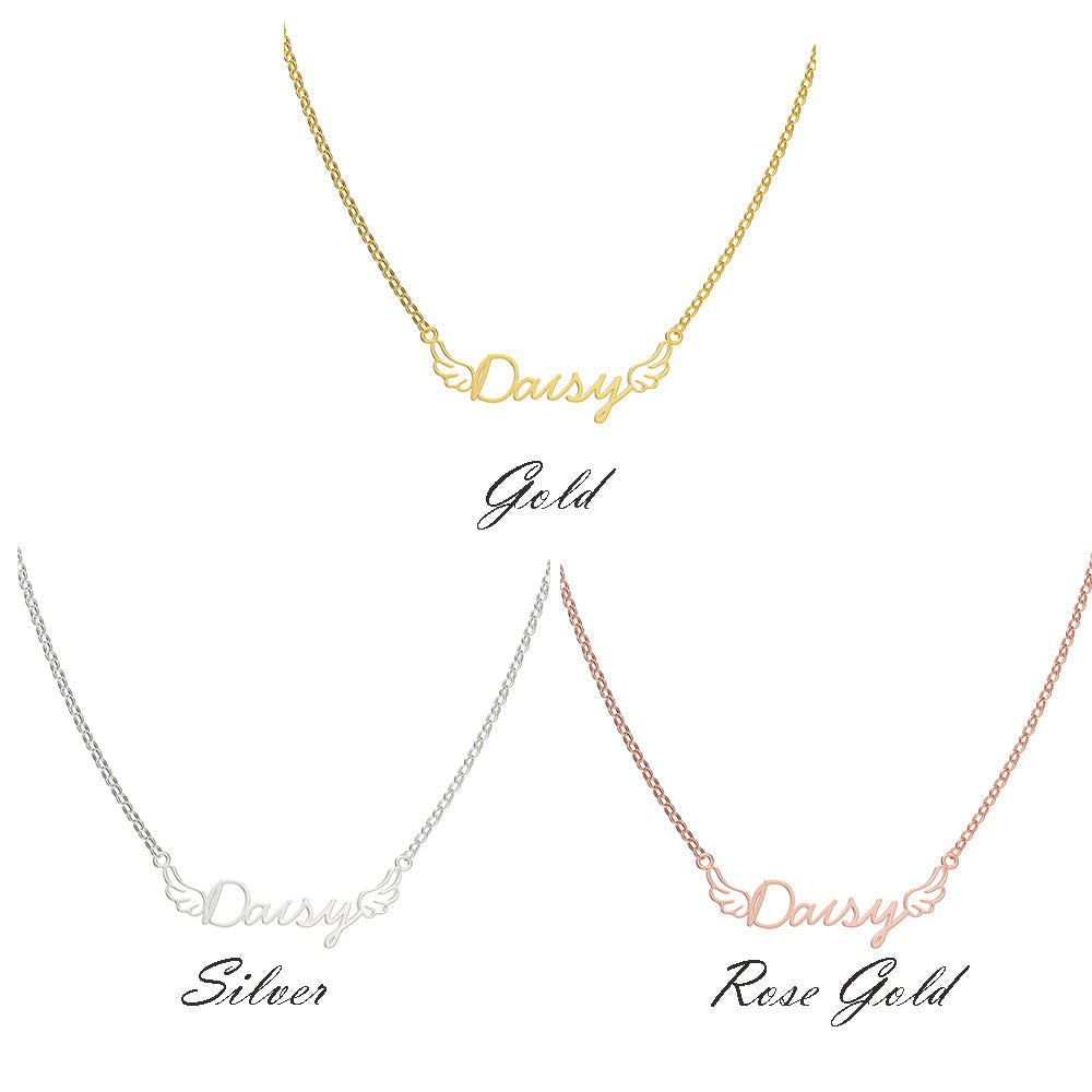 Angel's Wings Personalized Children's Name Jewelry Set