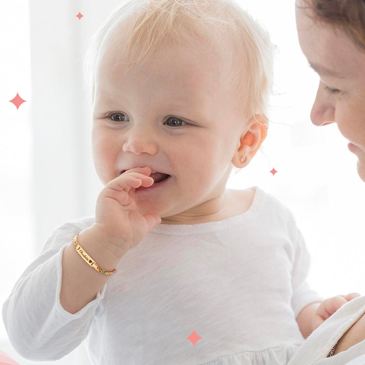 Boy And Girl's Birthstone Name Bracelet