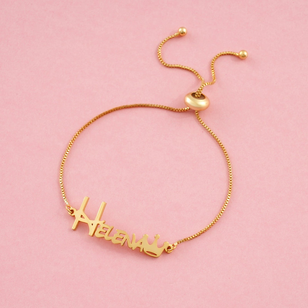 Crown Baby Name Bracelet