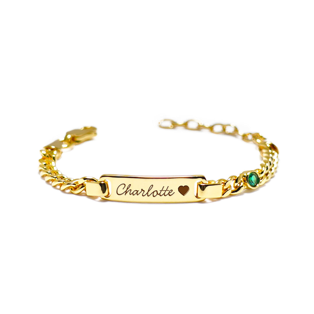 Boy And Girl's Birthstone Name Bracelet