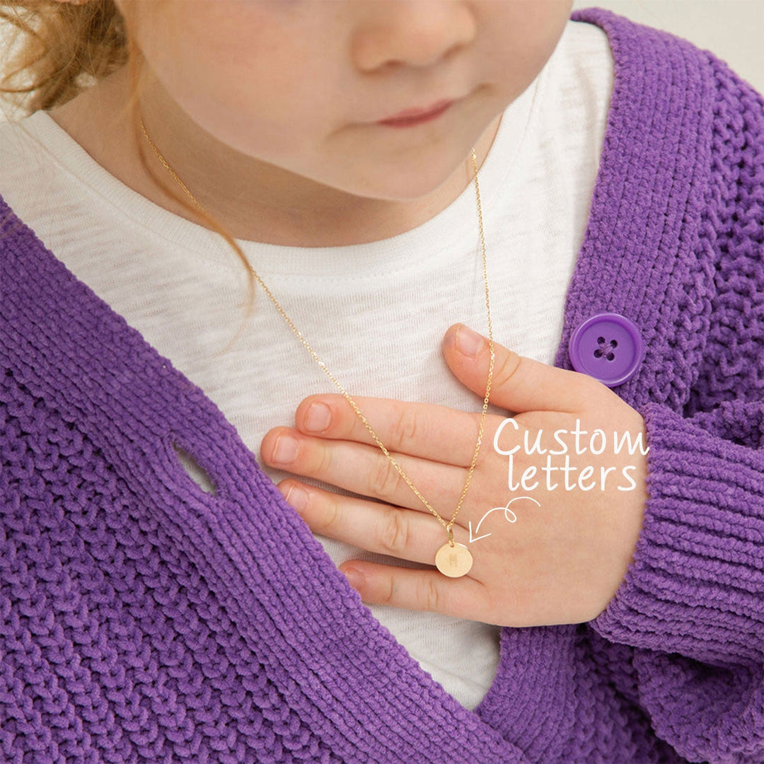 Childrens Initials Disc Necklace