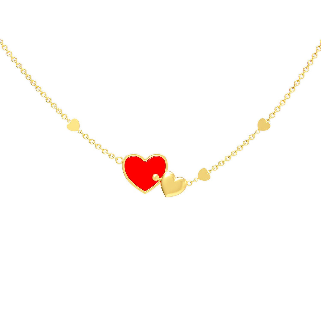 925 Sterling Silver Inseparable Hearts Personalized Name Necklace