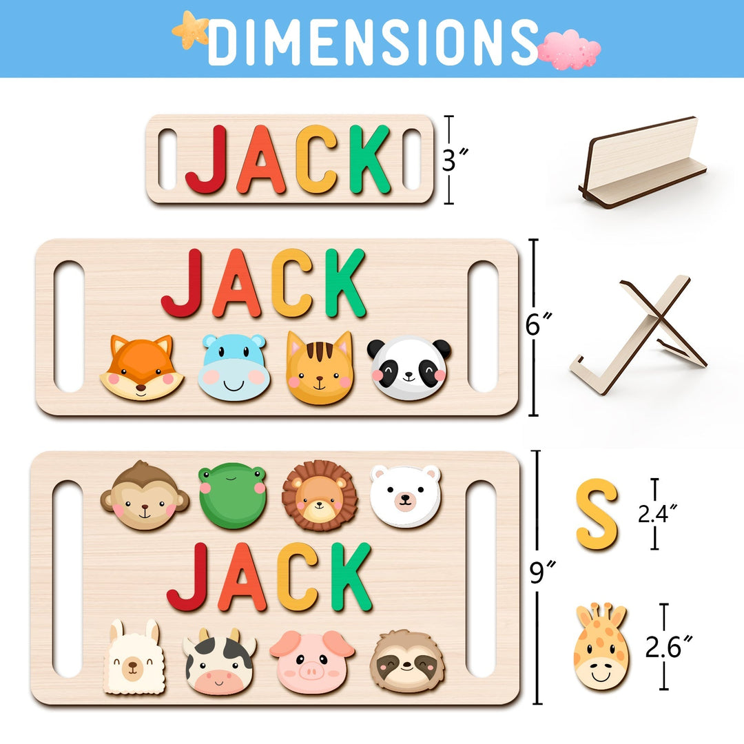 Custom Wooden Baby Name Puzzle with Handle