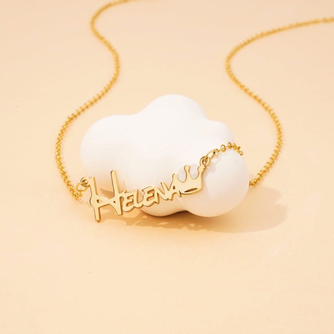 Crown Baby Name Necklace