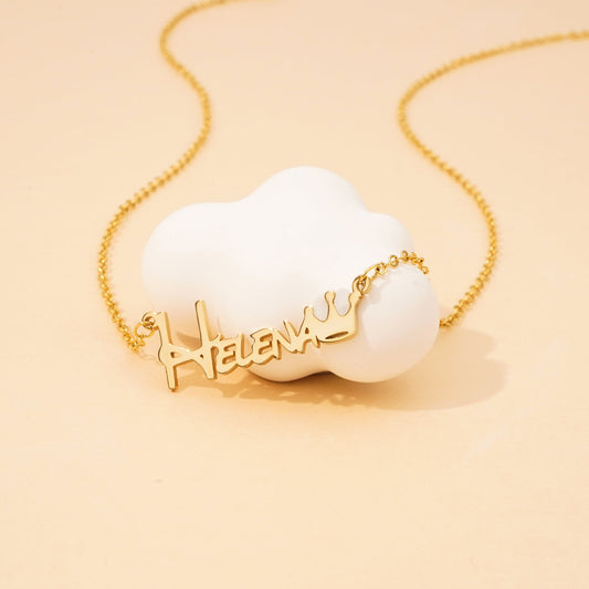 Crown Baby Name Necklace