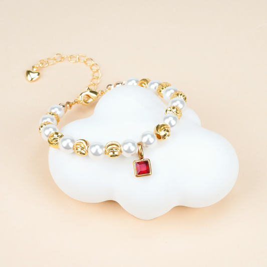 Personalised Baby Birthstone Pearl Bracelet