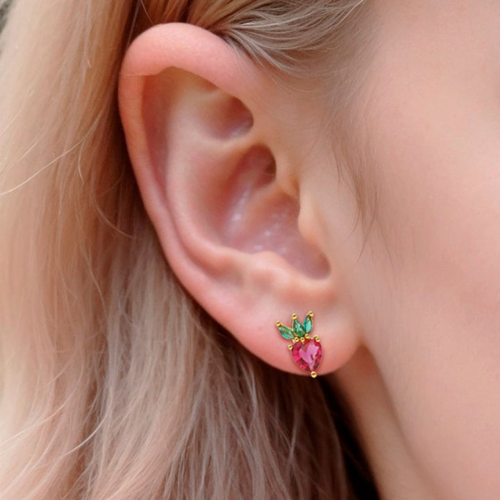 Crystal Strawberry Earrings