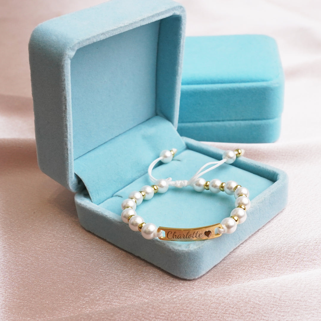 Baby Jewelry - Blue Gift Box Name Bracelet