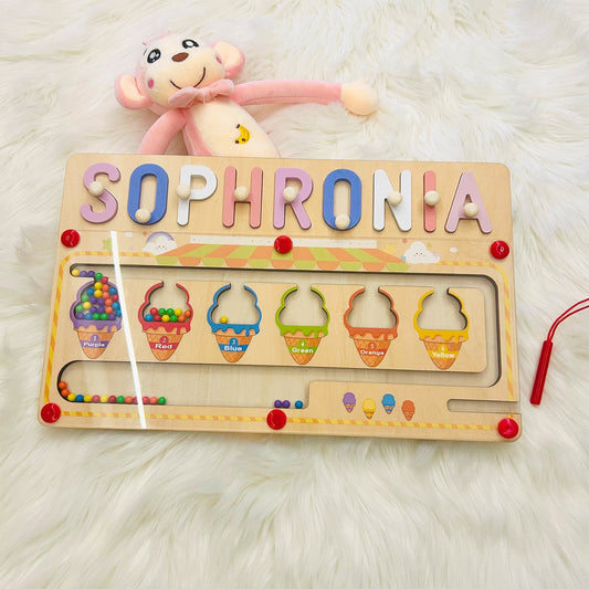 Custom Wooden Ice Cream Name Puzzle