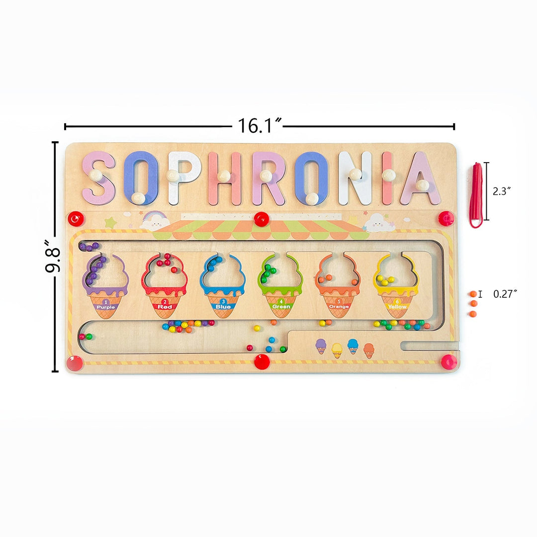 Custom Wooden Ice Cream Name Puzzle