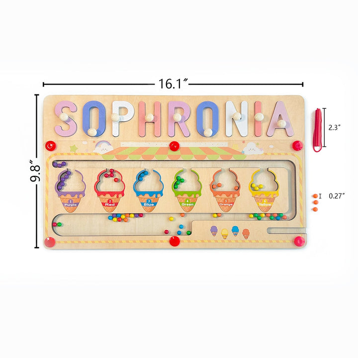 Custom Wooden Ice Cream Name Puzzle