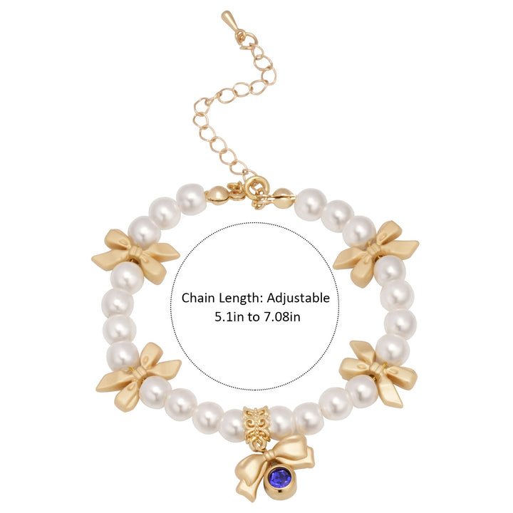 Personalized Girls Birthstone Bow Charm Bracelet