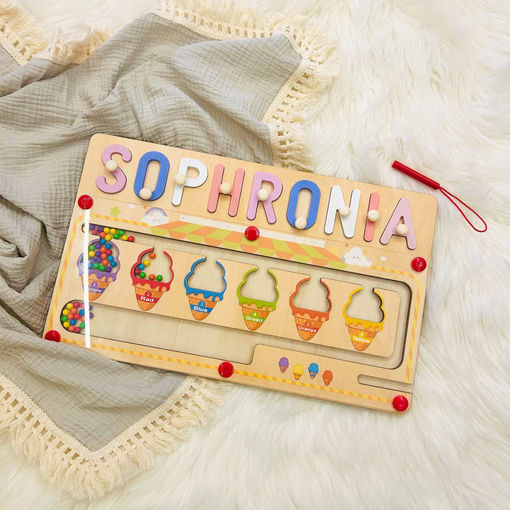 Custom Wooden Ice Cream Name Puzzle