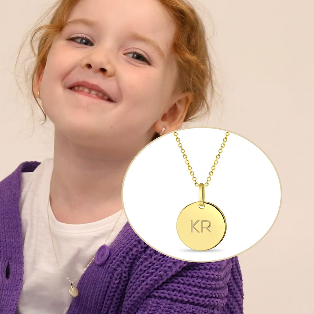 Childrens Initials Disc Necklace