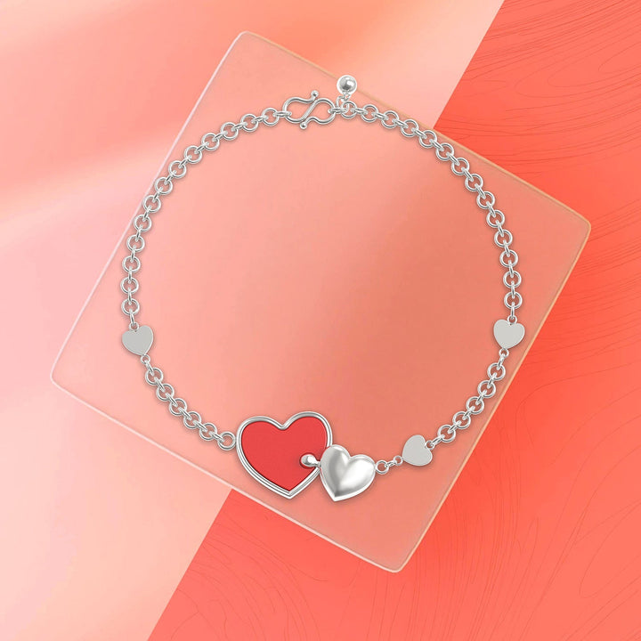 925 Sterling Silver Inseparable Hearts Childrens Name Bracelet