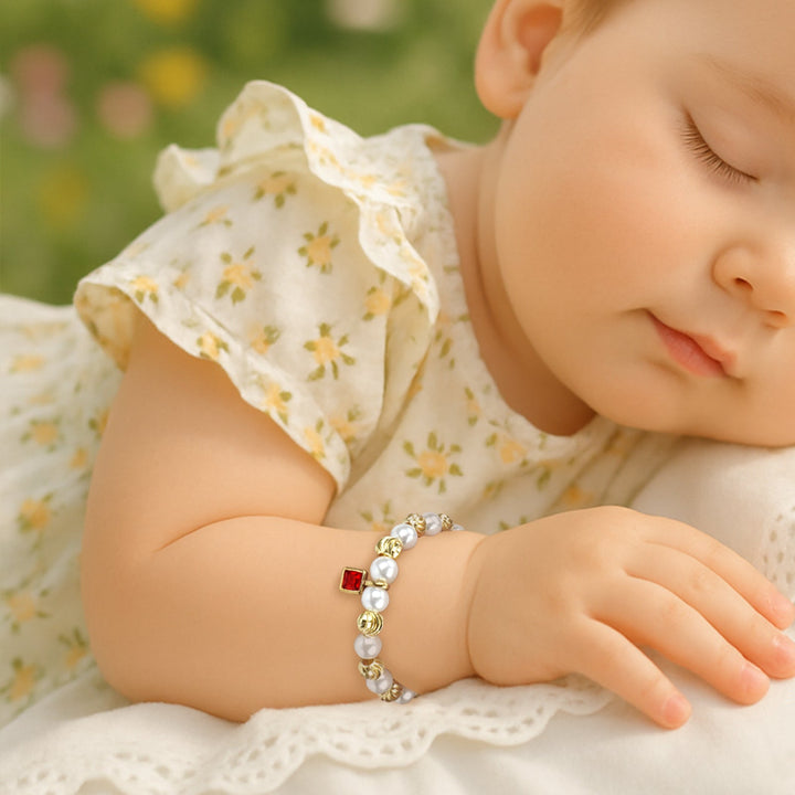 Personalised Baby Birthstone Pearl Bracelet