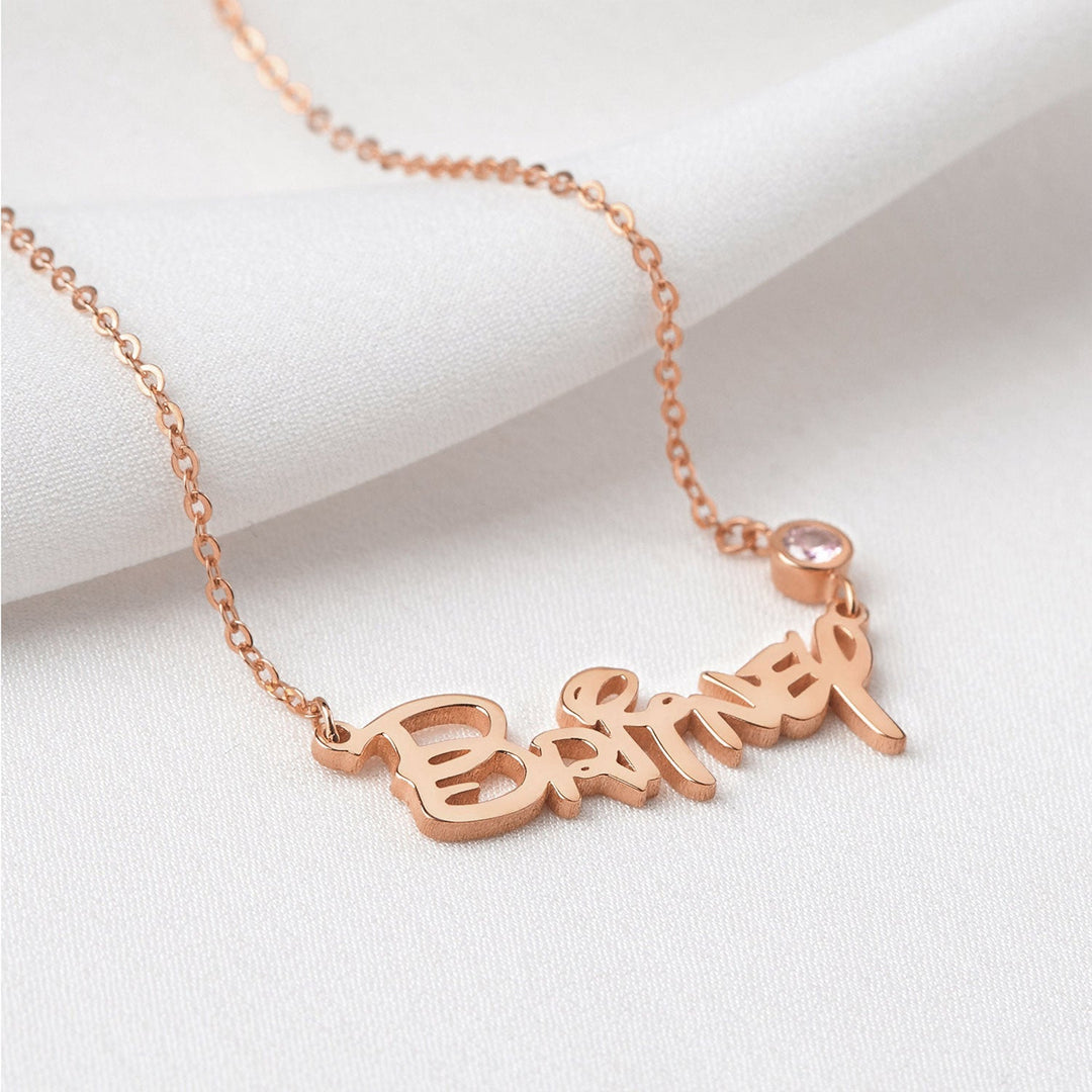 Customized Princess Name Birthstone Necklace