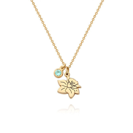 Children's Birth Flower Birthstone Necklace