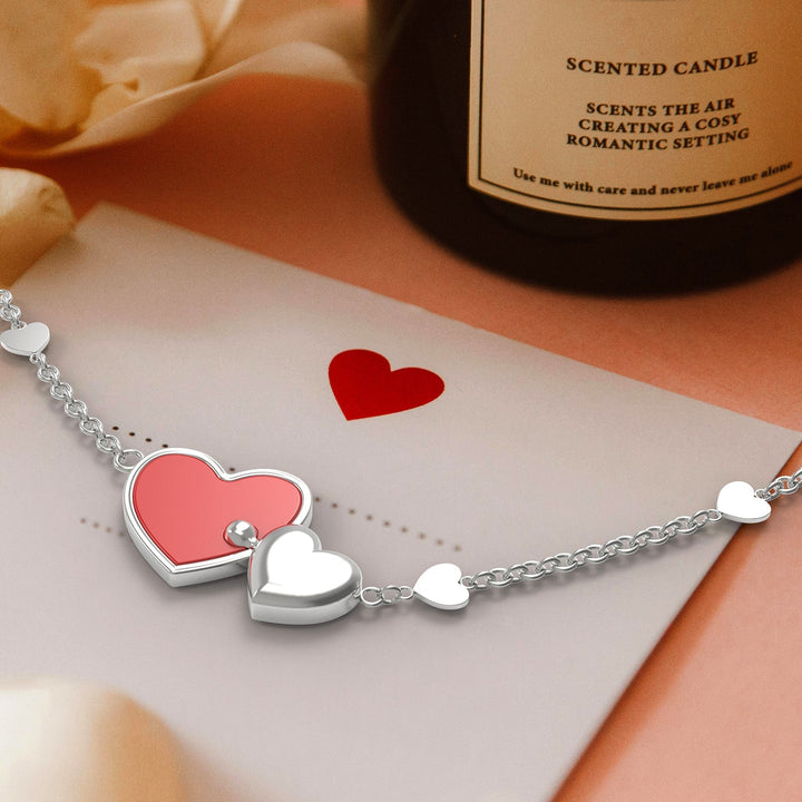 925 Sterling Silver Inseparable Hearts Personalized Name Necklace