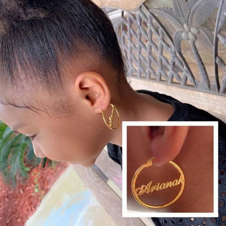 Personalized Children's Name Hoop Earrings