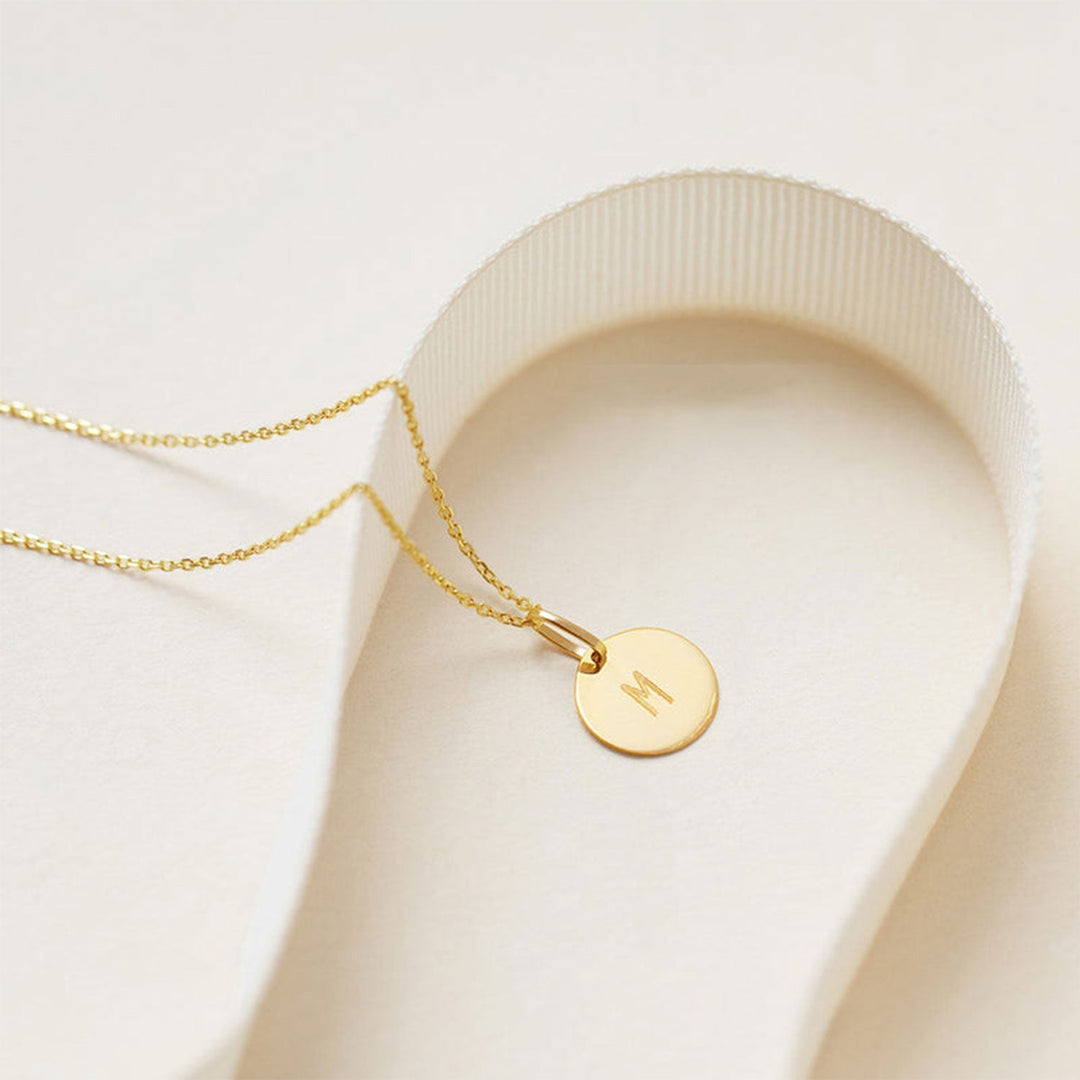 Childrens Initials Disc Necklace