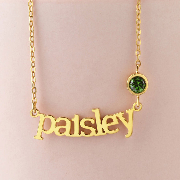 Customized Princess Name Birthstone Necklace