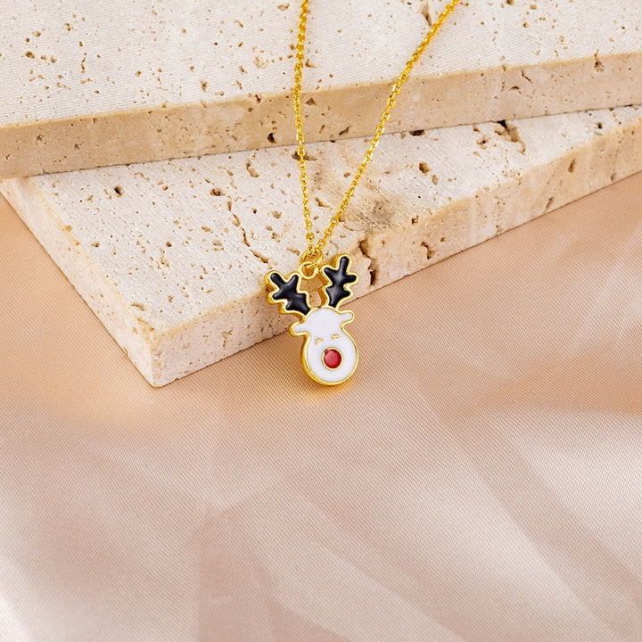 14k Gold Plated Girl's Christmas Holiday Pendant Necklace