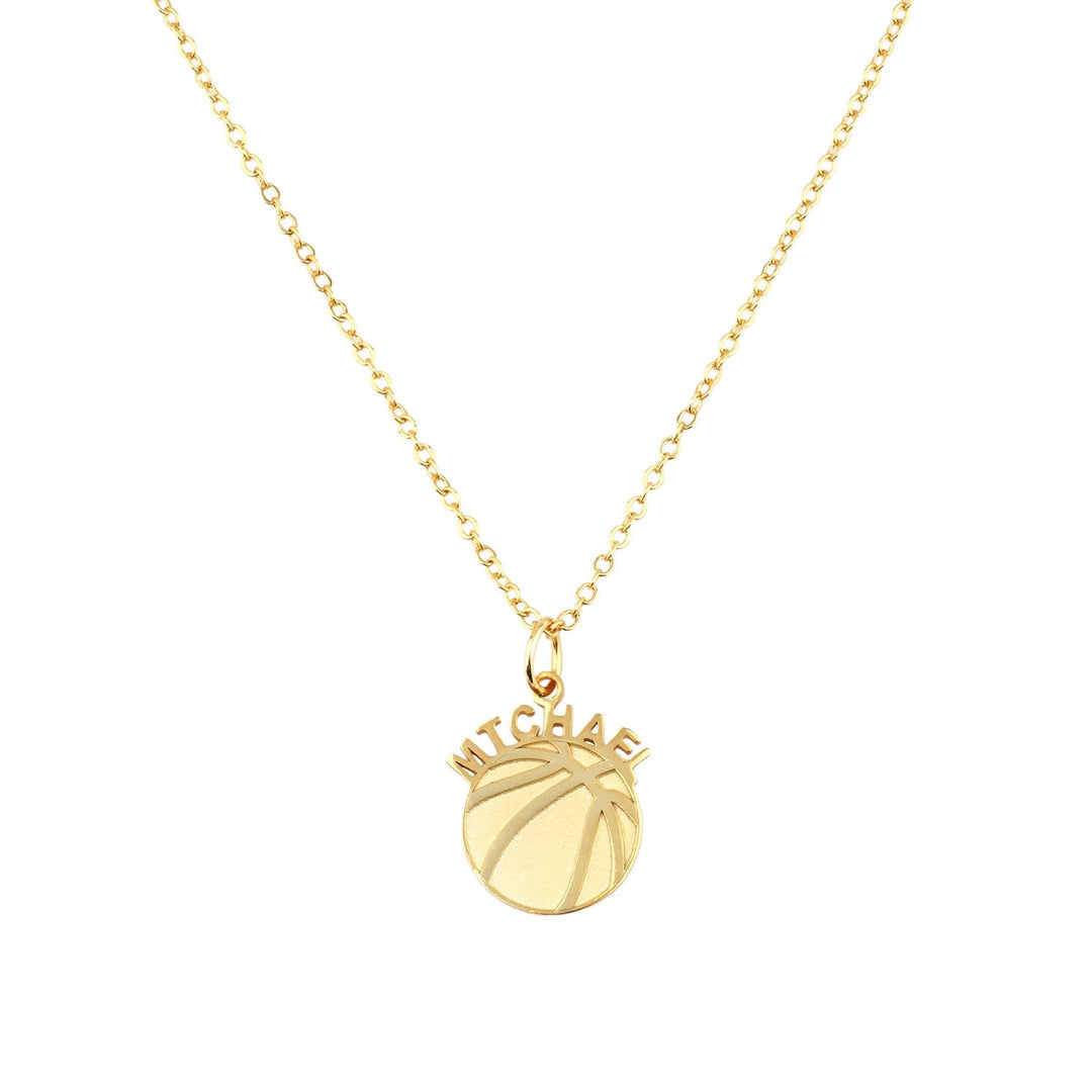 Personalized Basketball Baby Boy Name Necklace