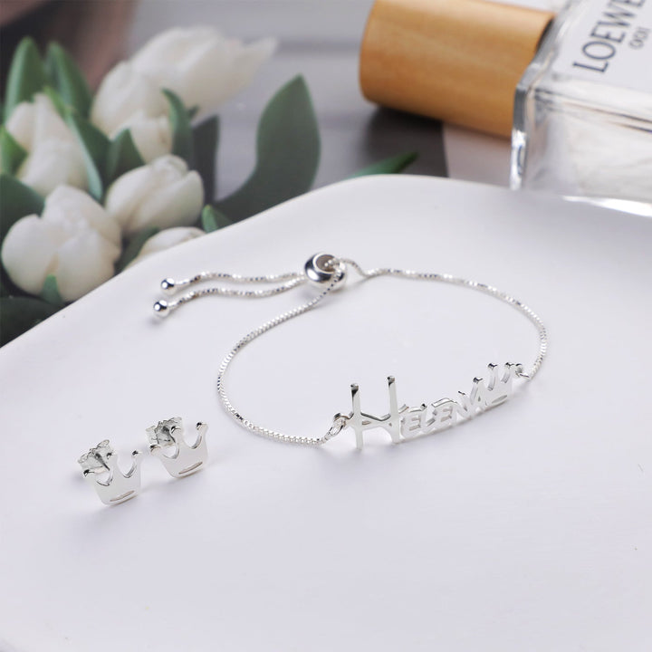 Crown Baby Name Jewelry Set