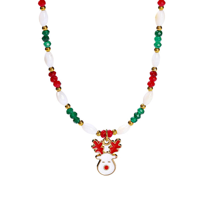Natural White Shell Carnelian Girl Christmas Bracelet and Necklace Set