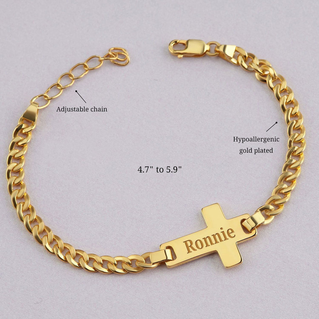 Personalized Children's Name Cross Bracelet