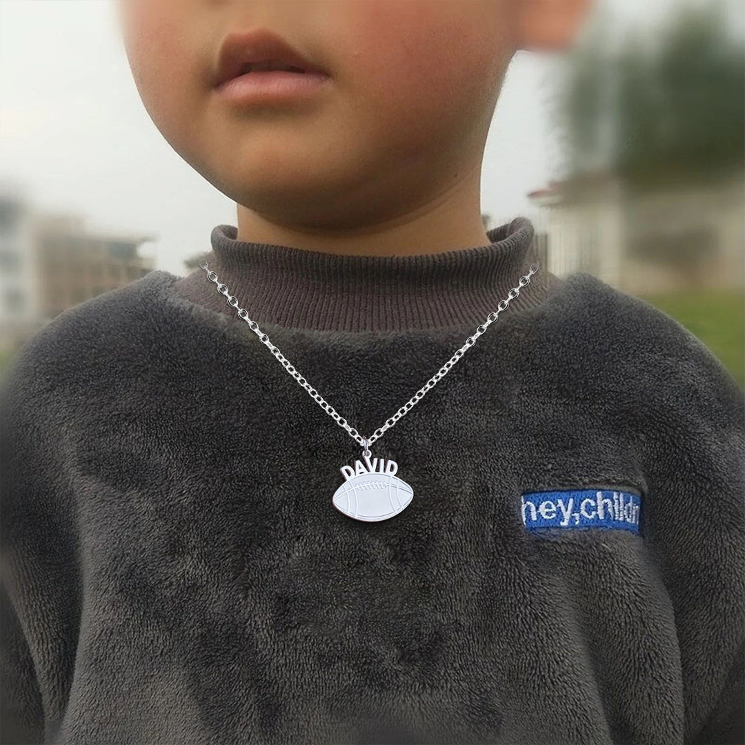 Personalized Baseball Name Boys Necklace