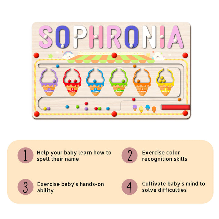 Custom Wooden Ice Cream Name Puzzle